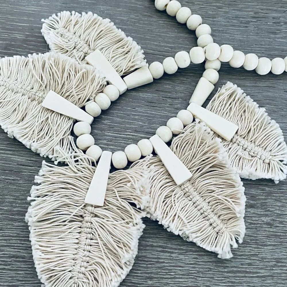 Boho Macrame Statement Necklace - Picture 3 of 3